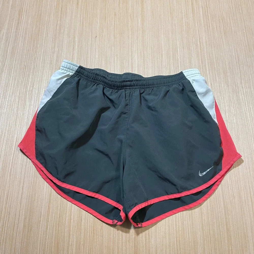 Nike Running Shorts Women Gray Red White Dri-FIT Activewear